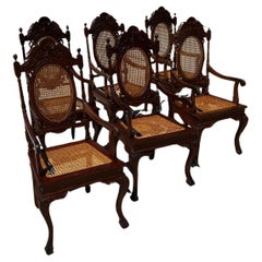 Renaissance style turned wood medallion armchair late 19th century 