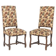 Renaissance Style Upholstered Chairs, Pair