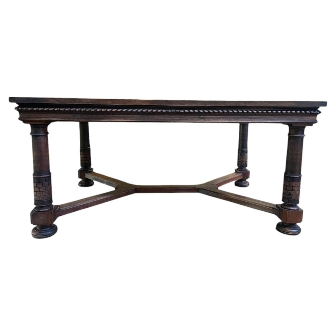 Renaissance Style Walnut Dining Table, 20th Century