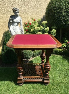 Renaissance Style Walnut Game Table, 19th century