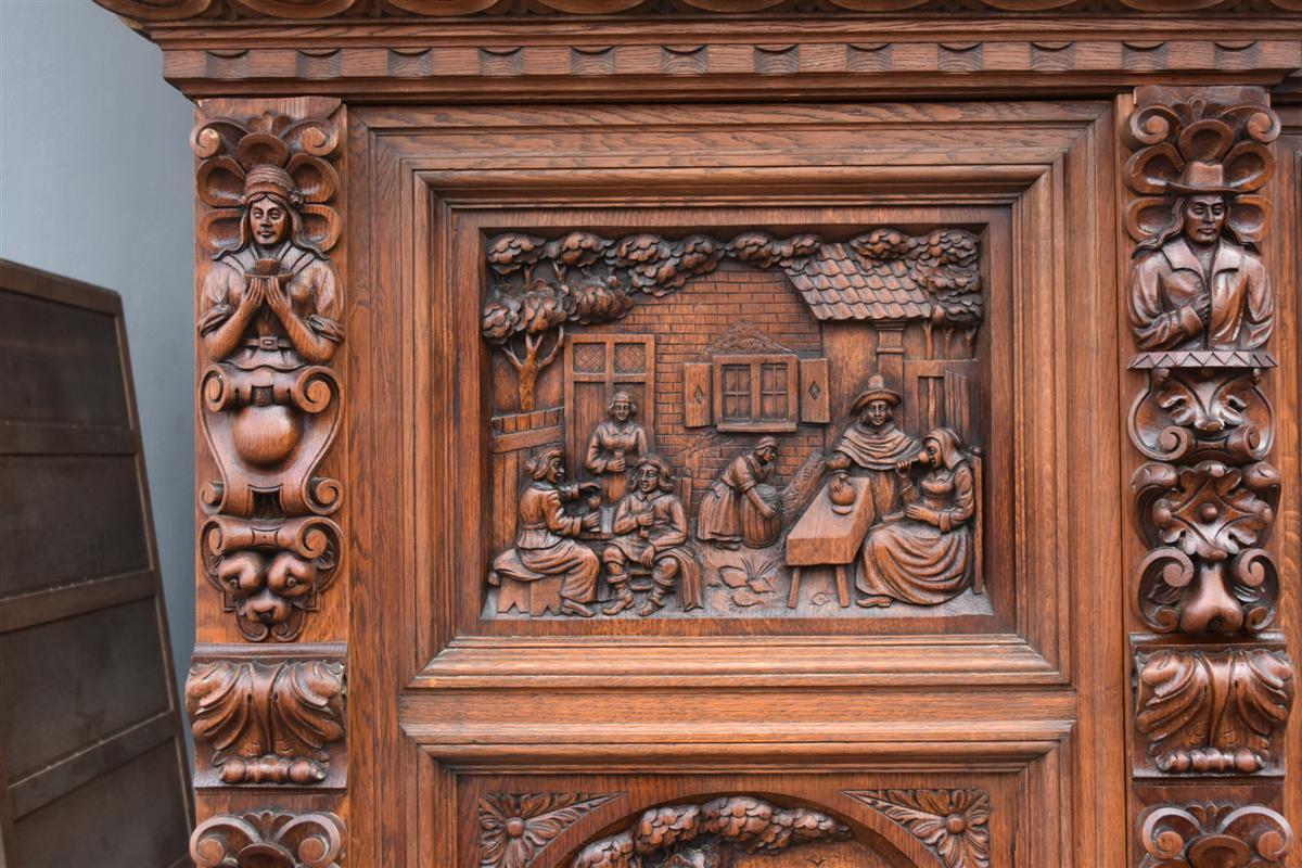 Carved Renaissance Style Wardrobe For Sale
