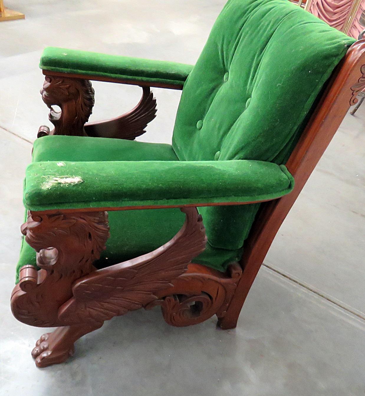 Renaissance Style Winged Griffin Chair Attributed to RJ Horner In Good Condition In Swedesboro, NJ