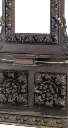 Renaissance style wooden coat rack