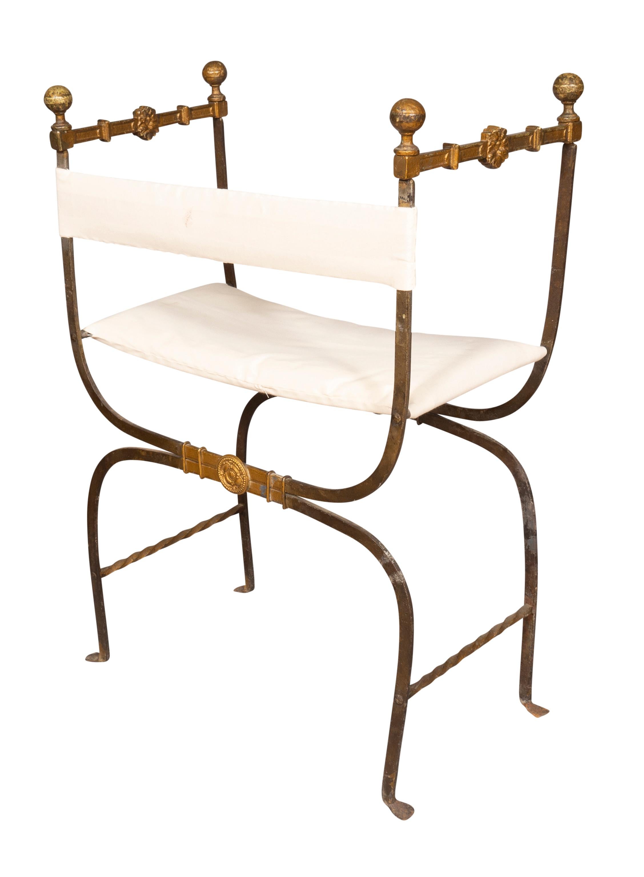 Renaissance Style Wrought Iron And Bronze Armchair 5