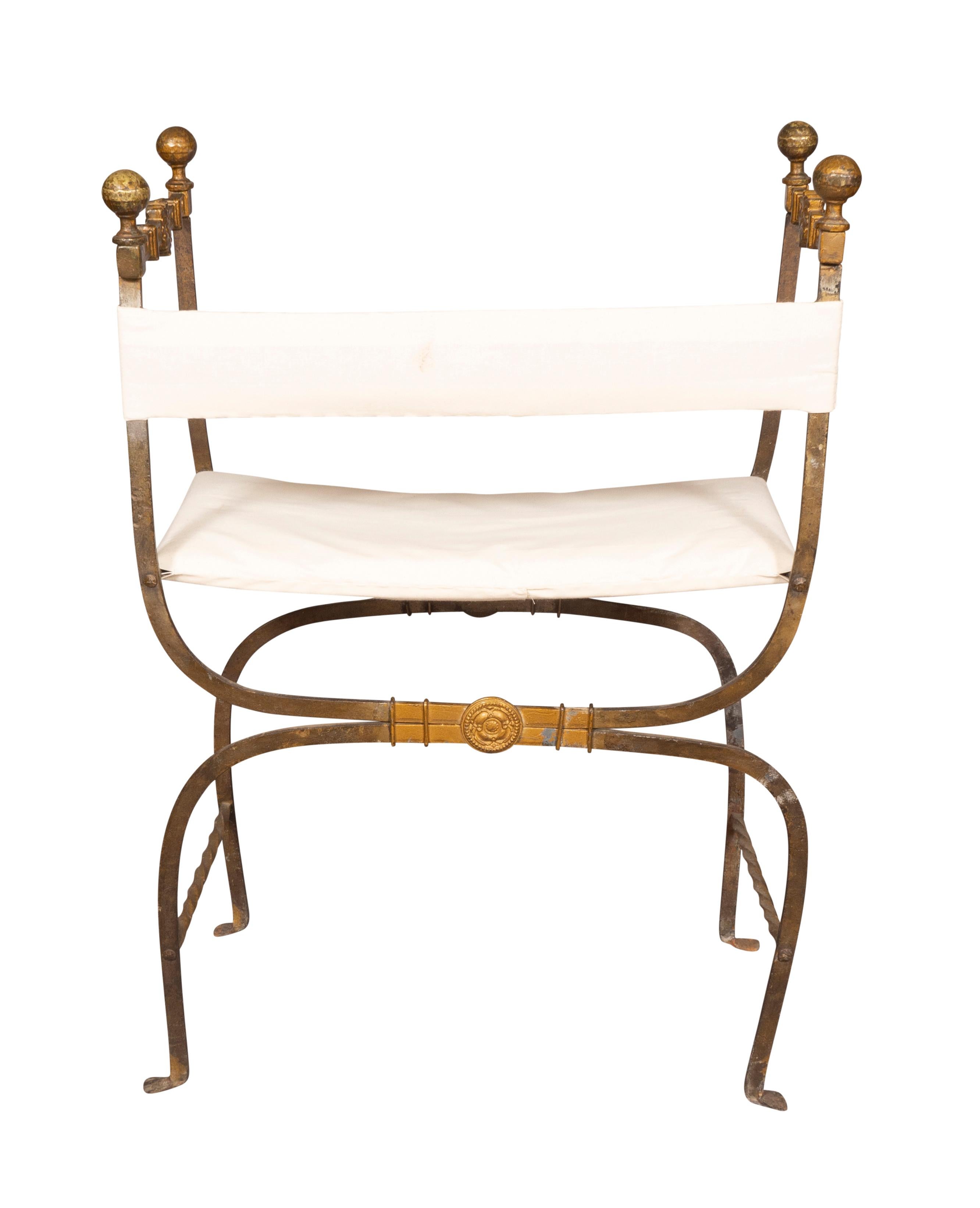 Renaissance Style Wrought Iron And Bronze Armchair 6
