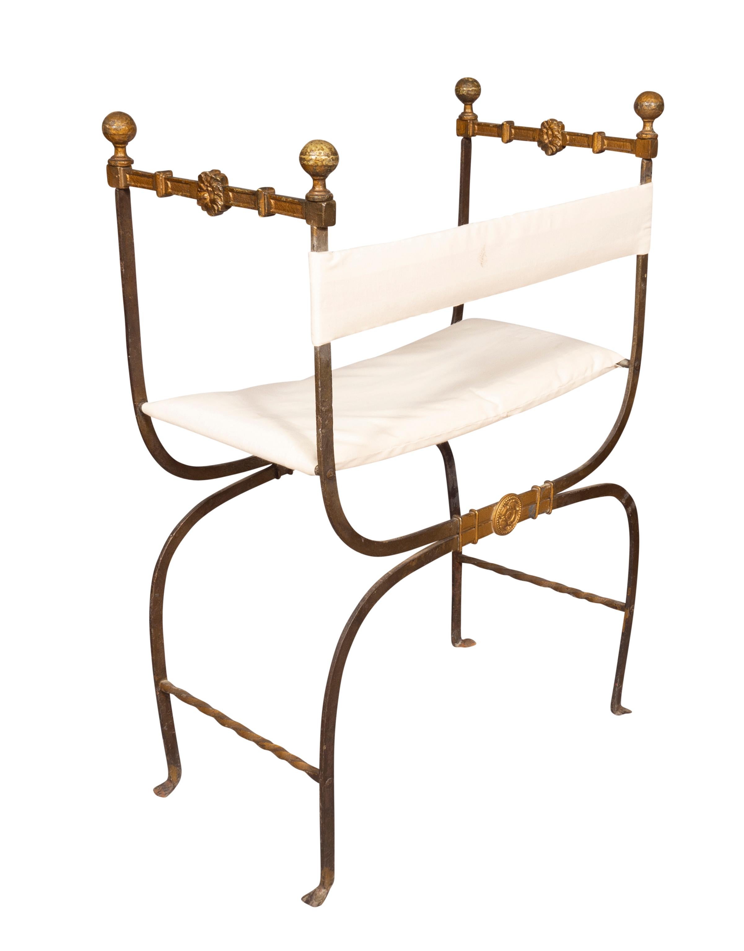 Renaissance Style Wrought Iron And Bronze Armchair 8