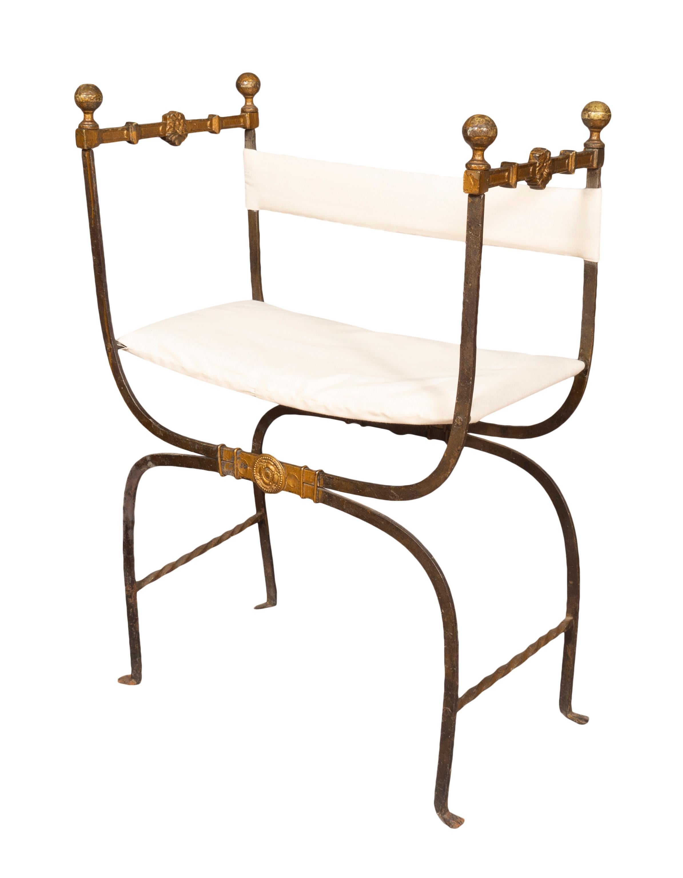 Renaissance Style Wrought Iron And Bronze Armchair 12