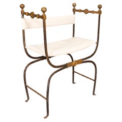 Renaissance Style Wrought Iron And Bronze Armchair