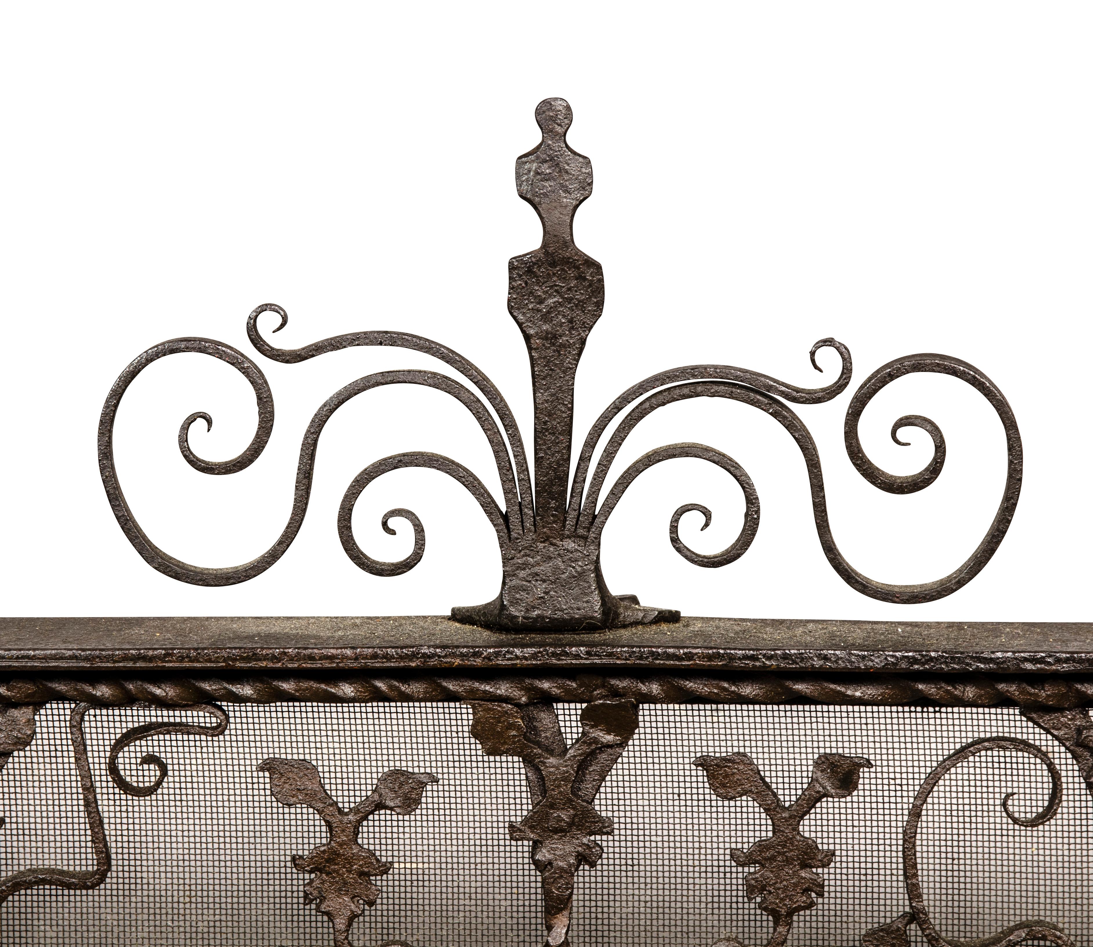 Renaissance Style Wrought Iron Fire Screen For Sale 5