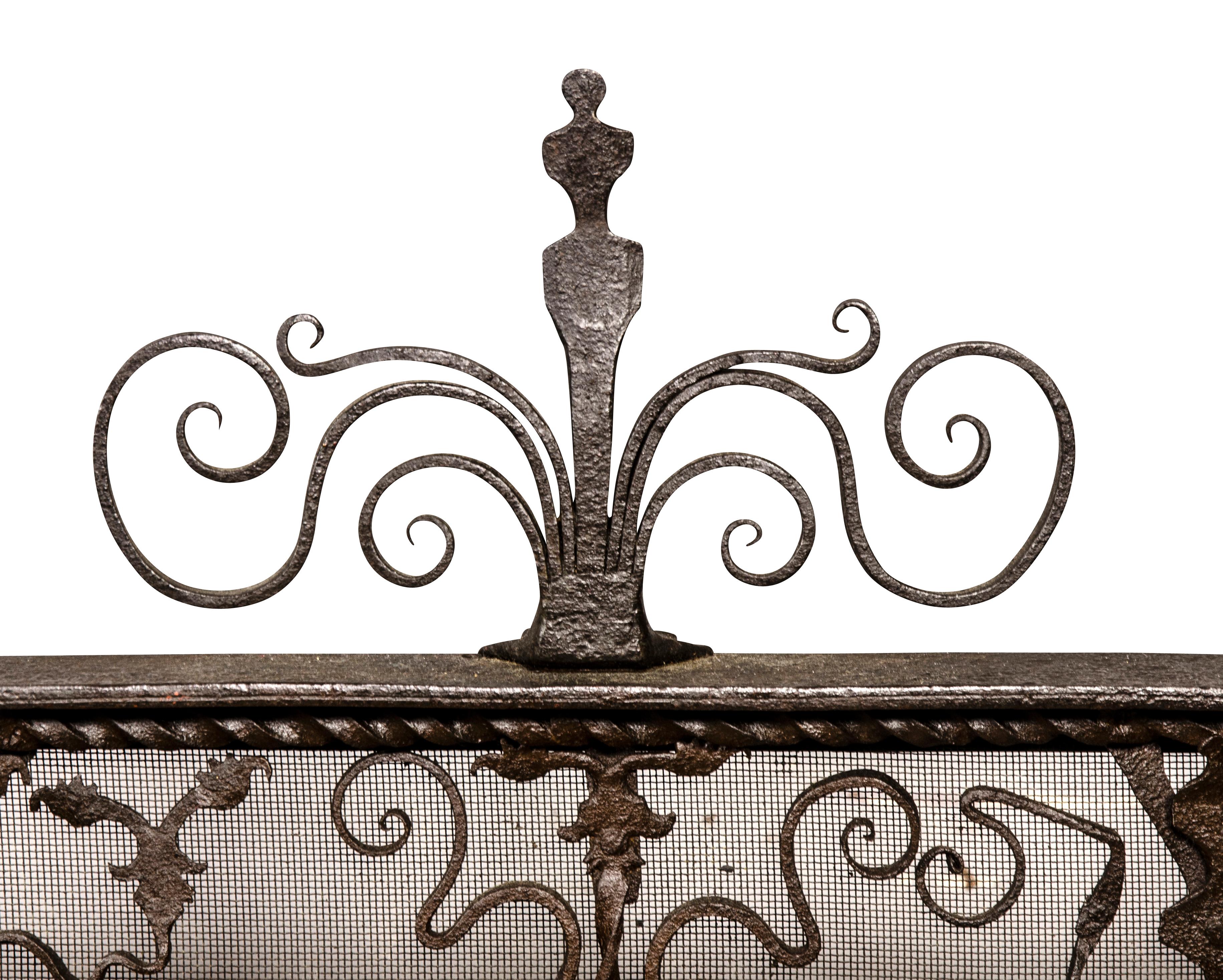 Renaissance Style Wrought Iron Fire Screen For Sale 6