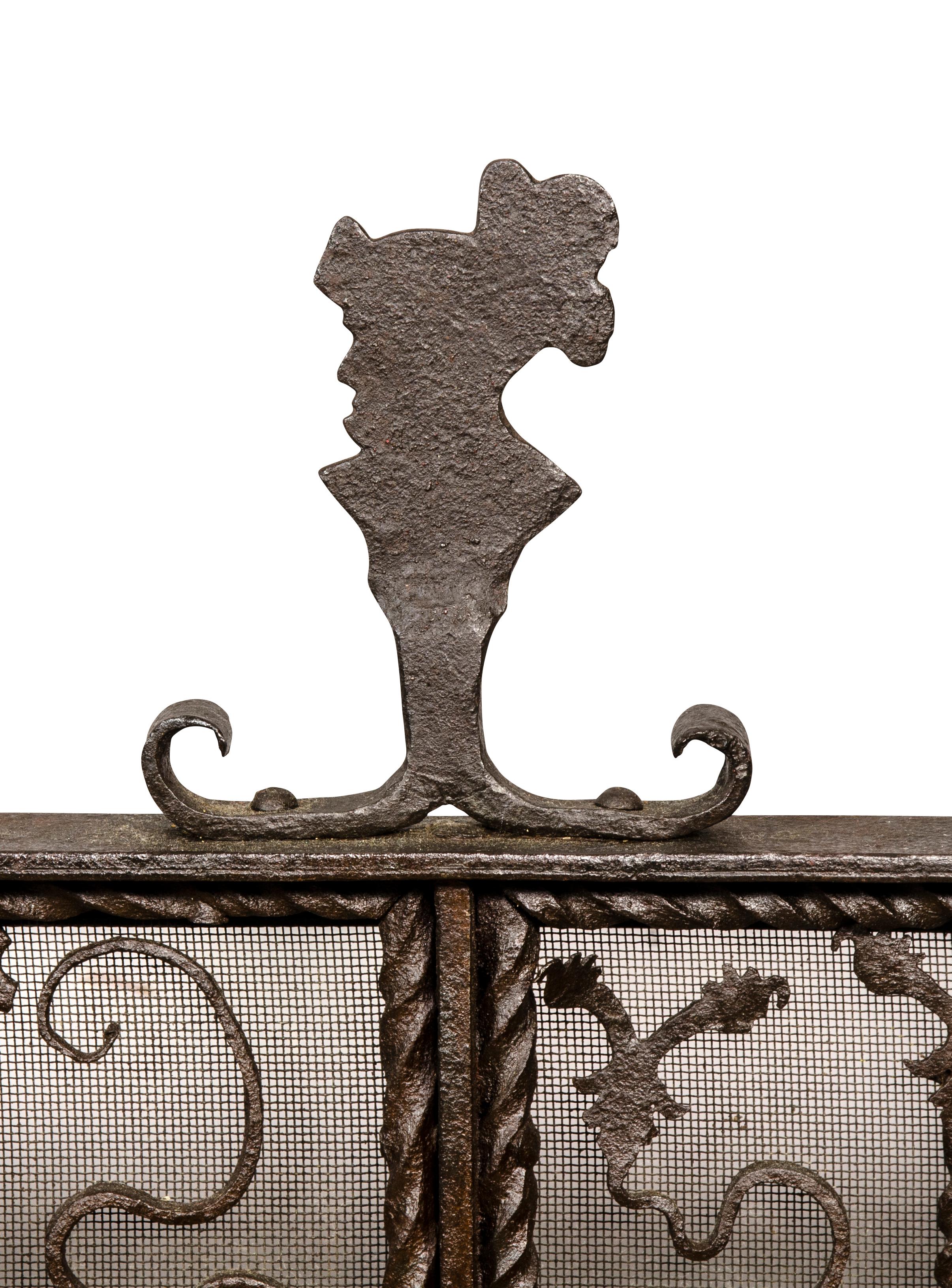 Renaissance Style Wrought Iron Fire Screen For Sale 8