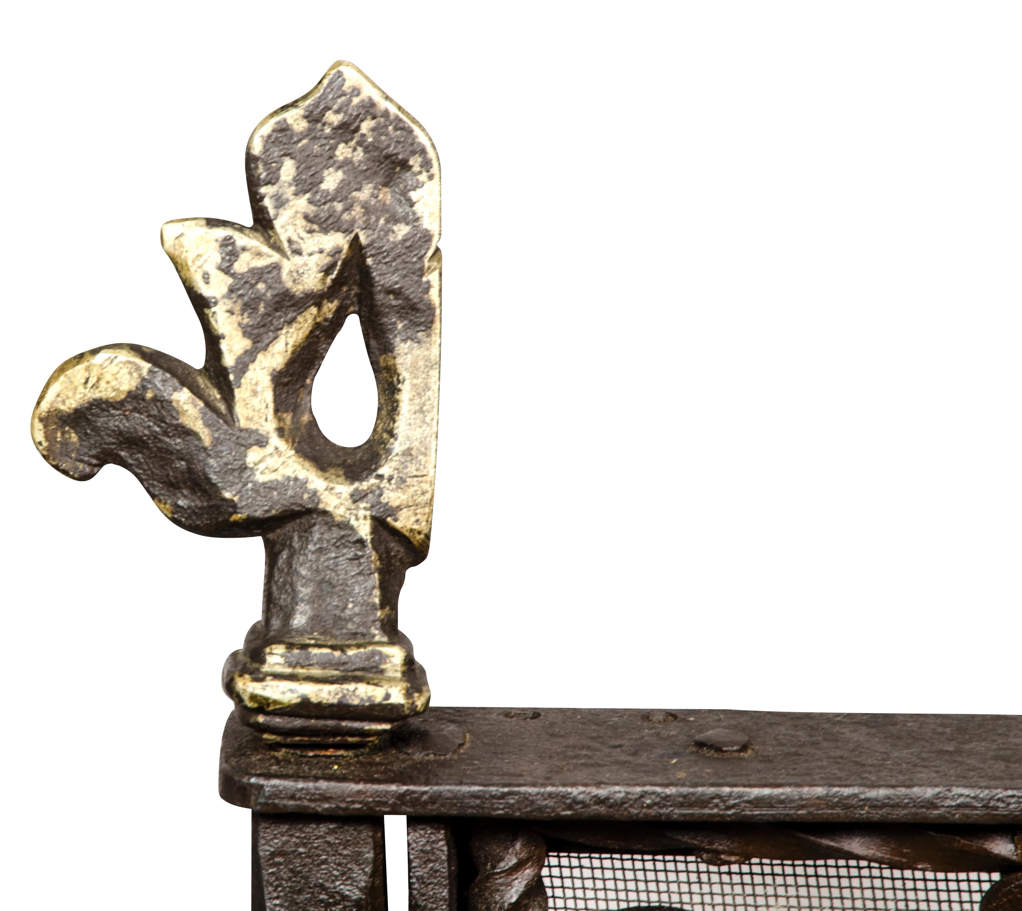 Kaminschirm aus Schmiedeeisen im Renaissance-Stil im Angebot 3