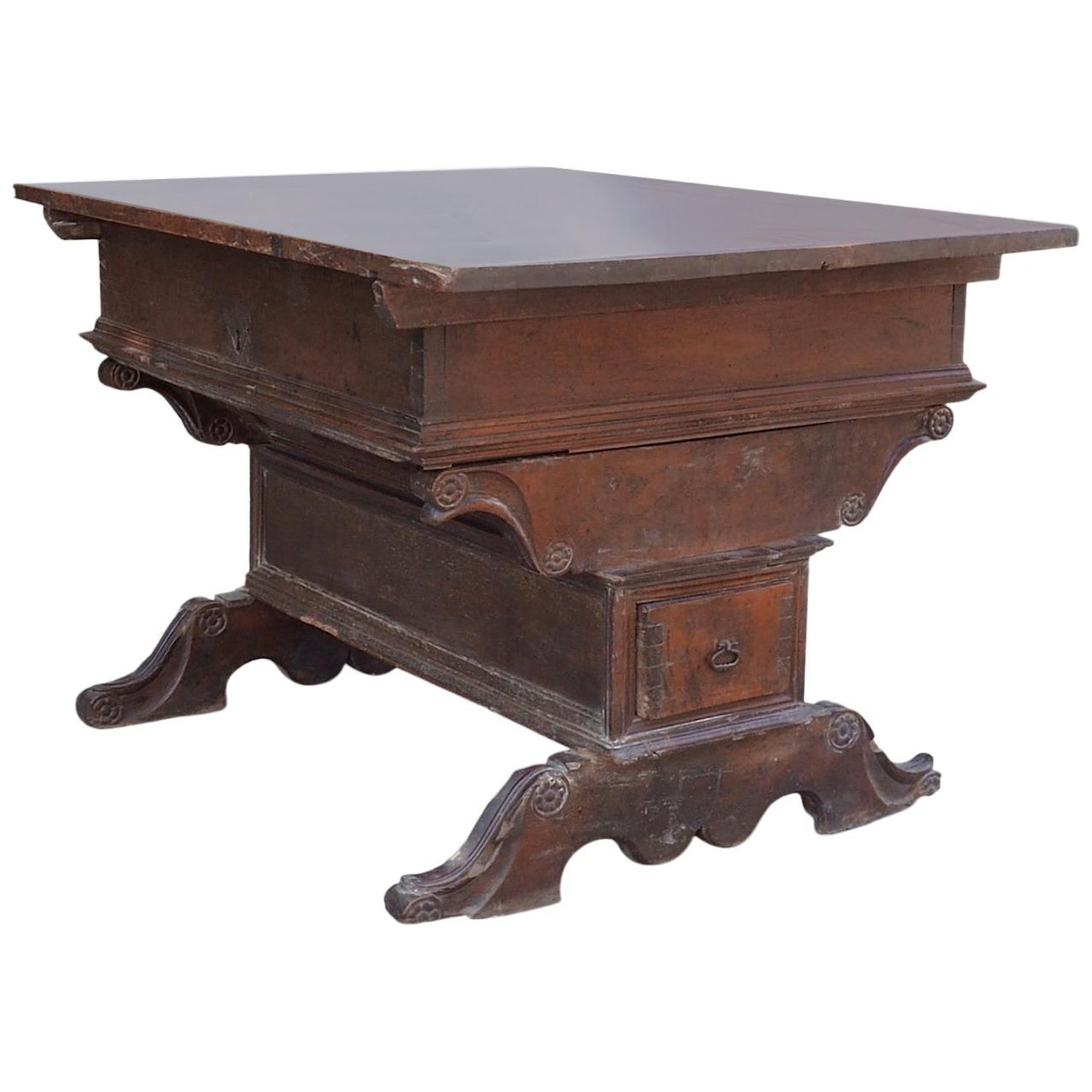 Renaissance Swiss Bankers Or Merchants Table Circa 1580 For Sale