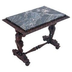 Renaissance table with marble top, France, circa 1880.