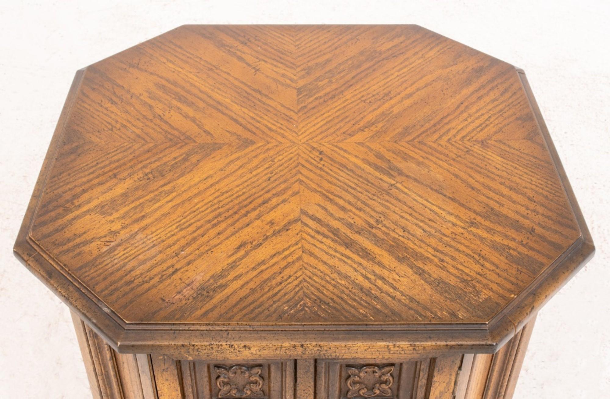 20th Century Renaissance Taste Octagonal Side Table Cabinet For Sale