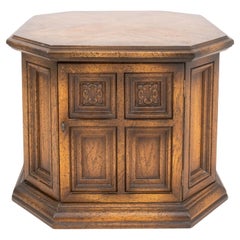 Antique Renaissance Taste Octagonal Side Table Cabinet