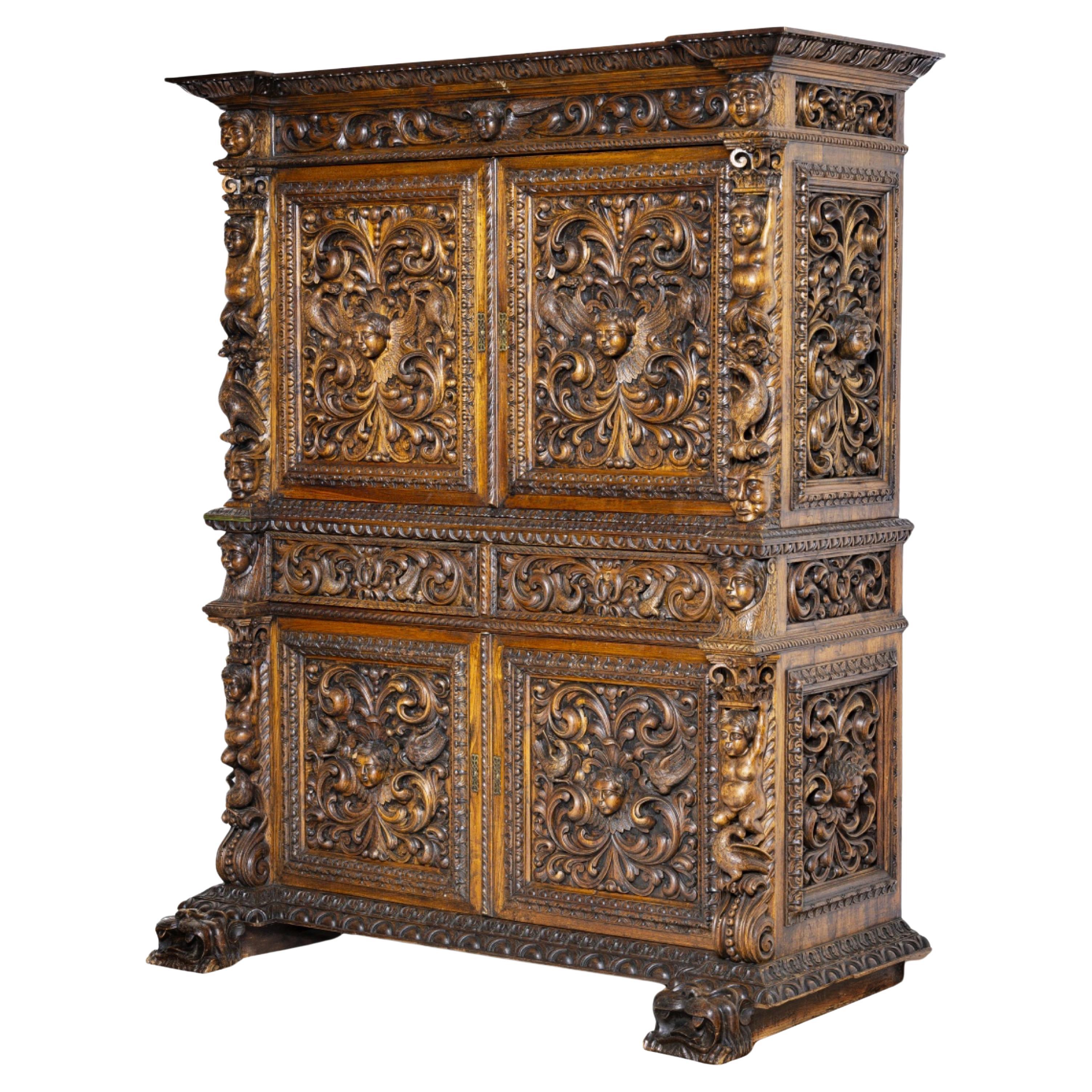 RENAISSANCE TWO BODY CABINET 19th Century