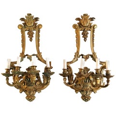 Renaissance Wall Sconces in Bronze Made in Italy