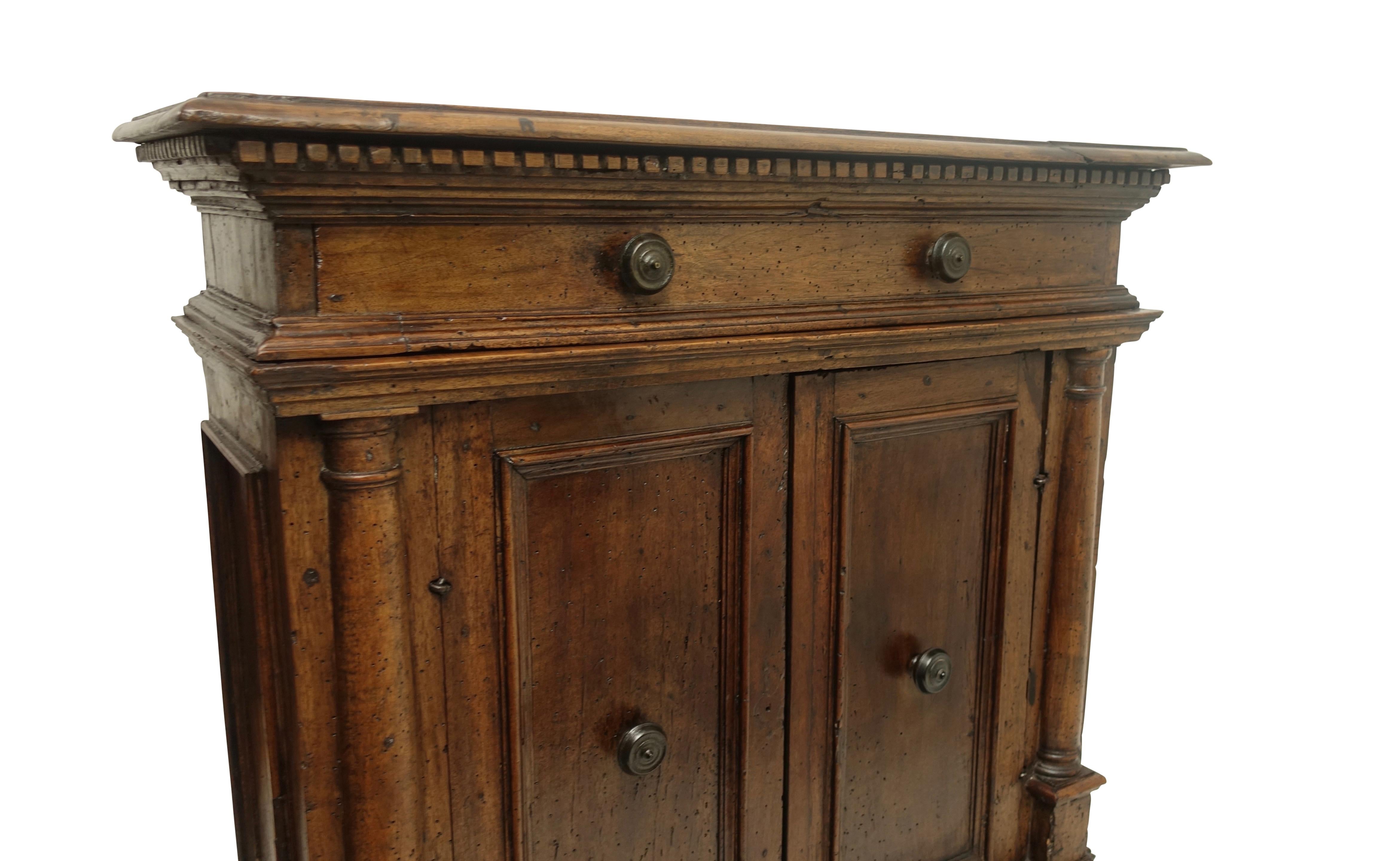 Carved  GENUINE Renaissance Walnut Cabinet Buffet, Italian, Early 17TH Century For Sale