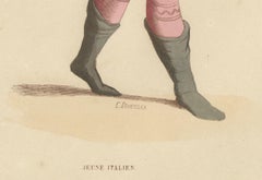 Renaissance Youth: The Italian Page in a Hand-Colored Engraving, 1847