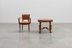 Table basse ronde en noyer de style Renaissance, France – Fin du XIXe siècle