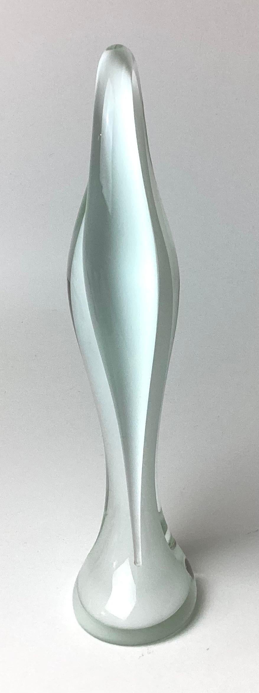 Renata Anatra Murano Art Glass stylized bird figurine signed. Very impressive size standing 14