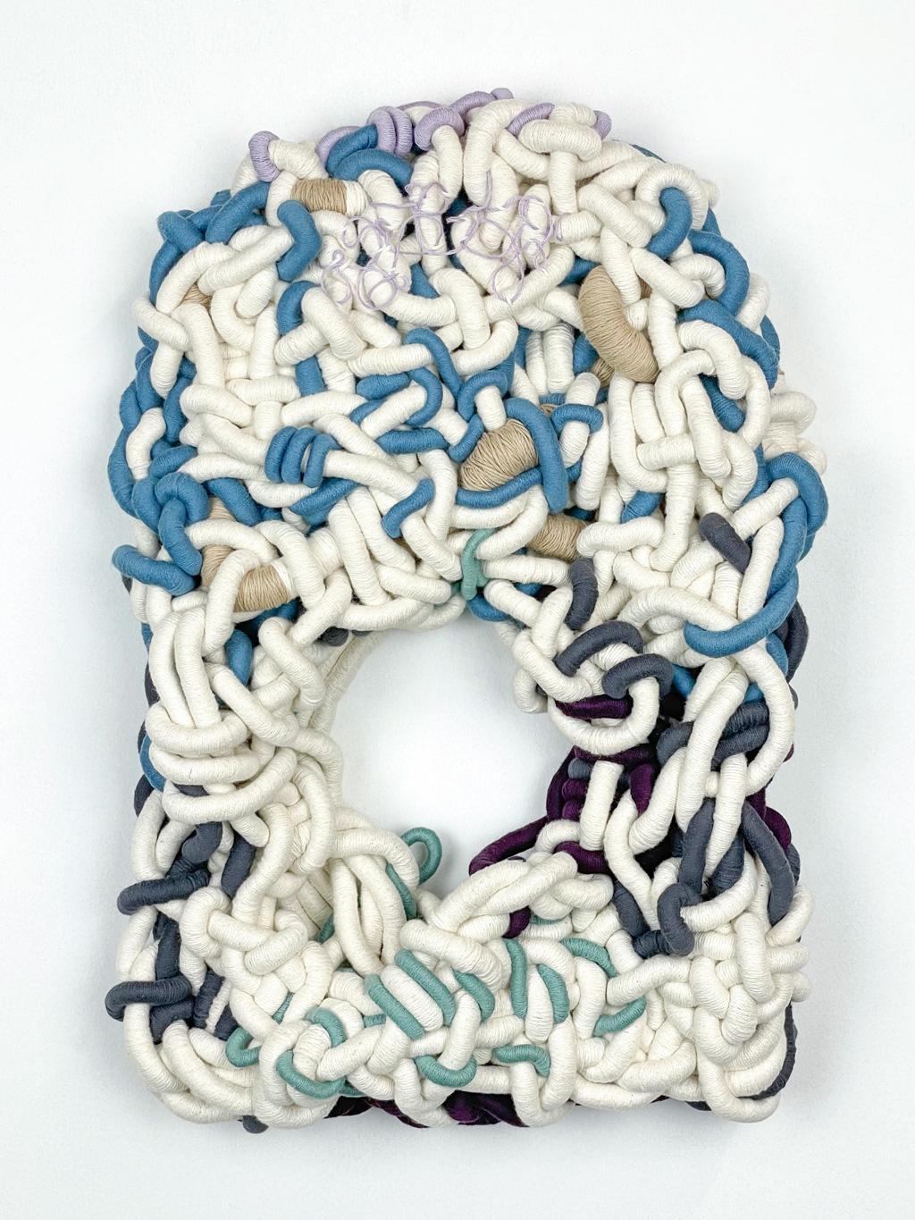 Renata Daina Abstract Sculpture - 'Reaching limbs below' handcoiled, cotton, fiber, textile, contemporary art