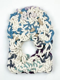 'Reaching limbs below' handcoiled, cotton, fiber, textile, contemporary art