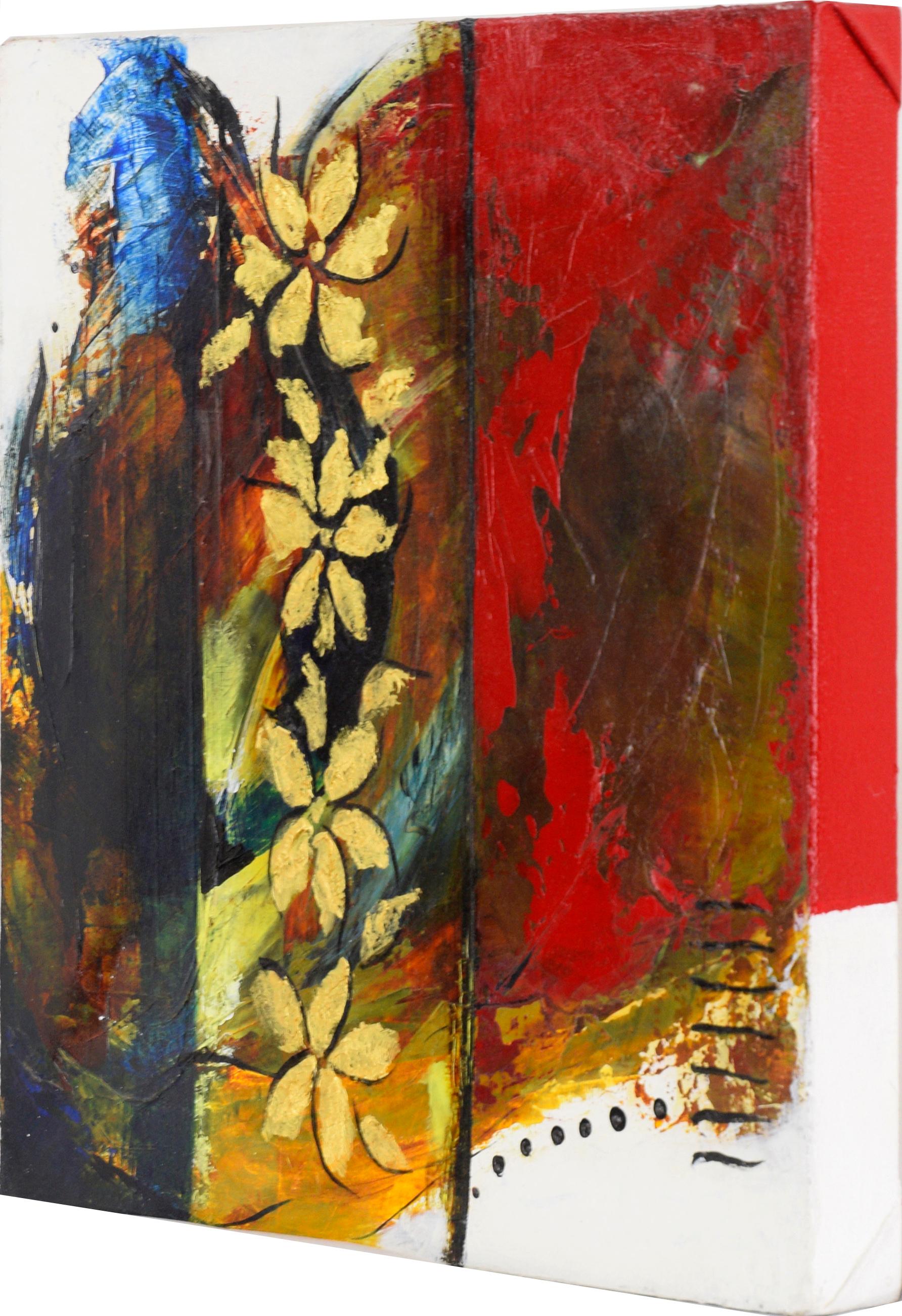 Golden Flowers #2 - Expressionniste abstrait en vente 3