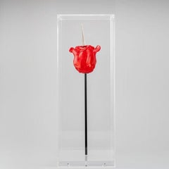 Knife-rose -Contemporary, 21st Century, Murano Glass, Rose, Sculpture, Red, Gift