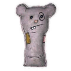 Ceramic "Teddy F" bear pastel violet - Contemporary Ceramic Wall Art