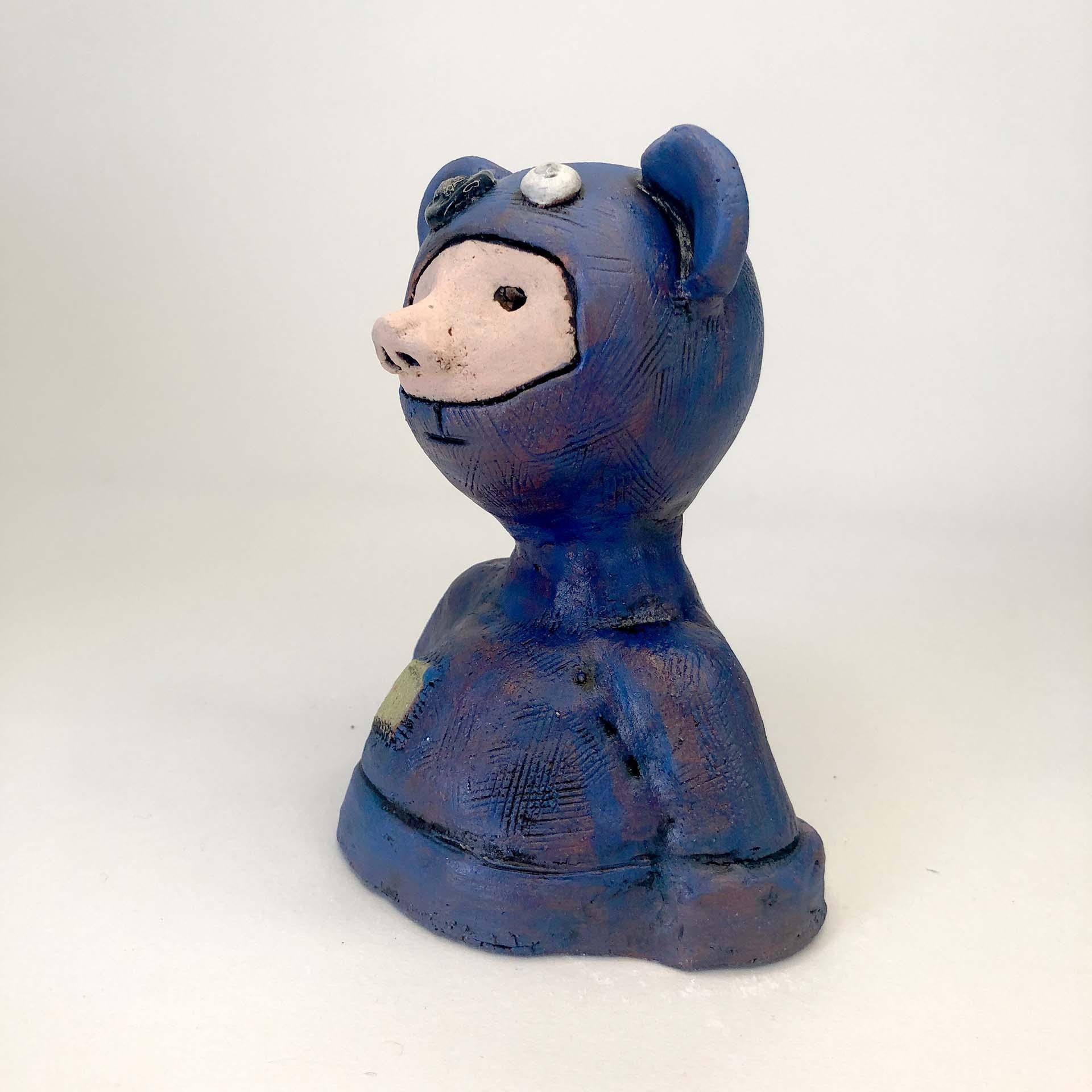 Ich möchte ein Teddybär sein (Beige), Figurative Sculpture, von Renate Frotscher