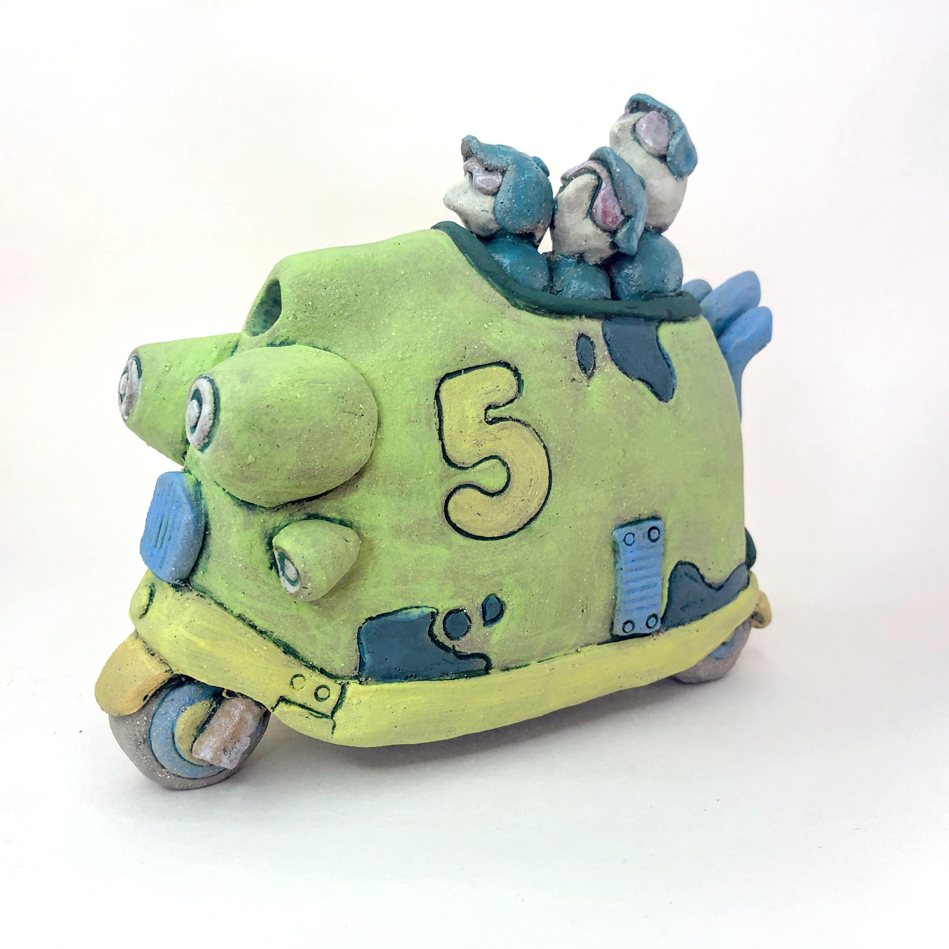 Les trois amis - Futurist Sculpture by Renate Frotscher