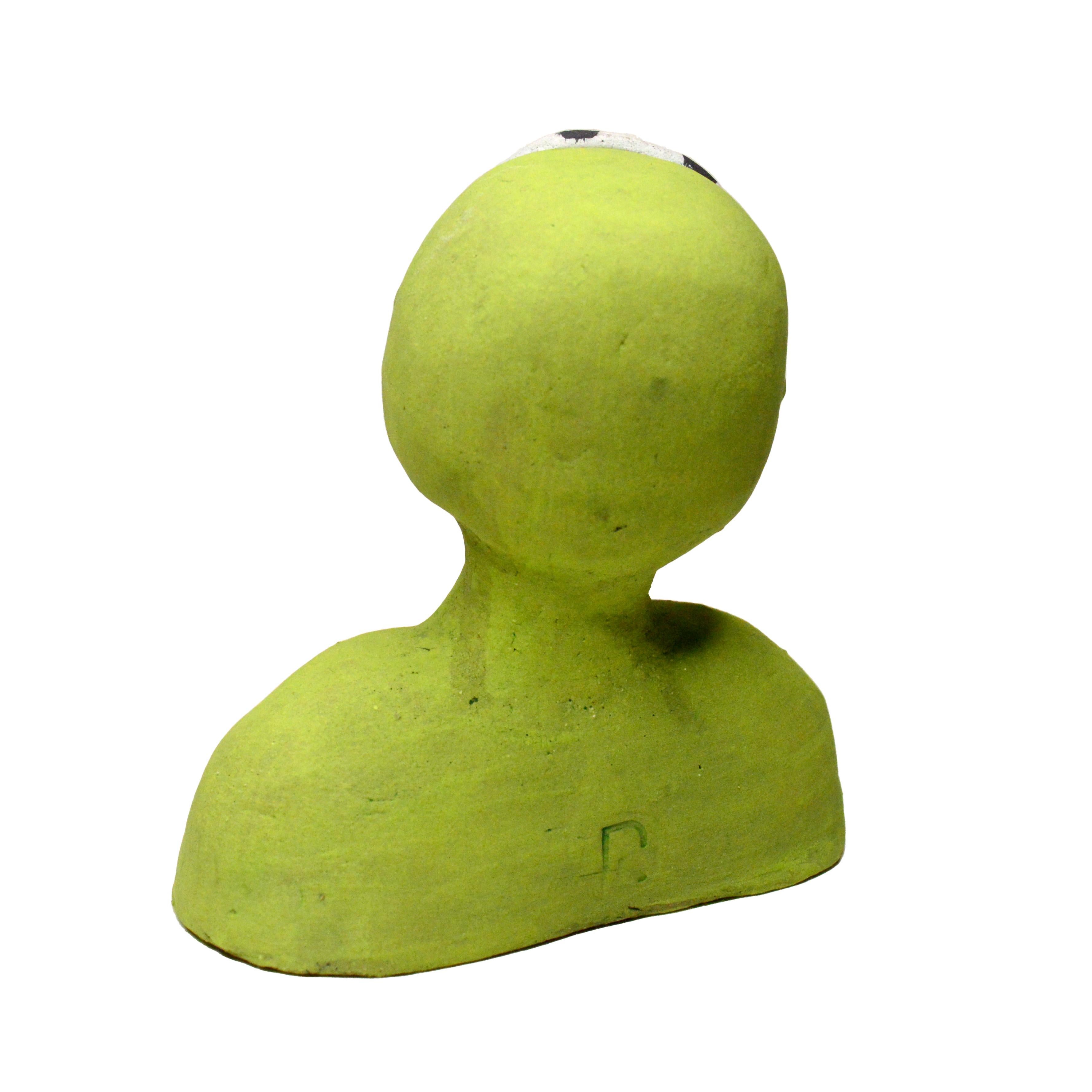 Pin·e·co 004 Original Ceramic Sculpture with mask For Sale 1