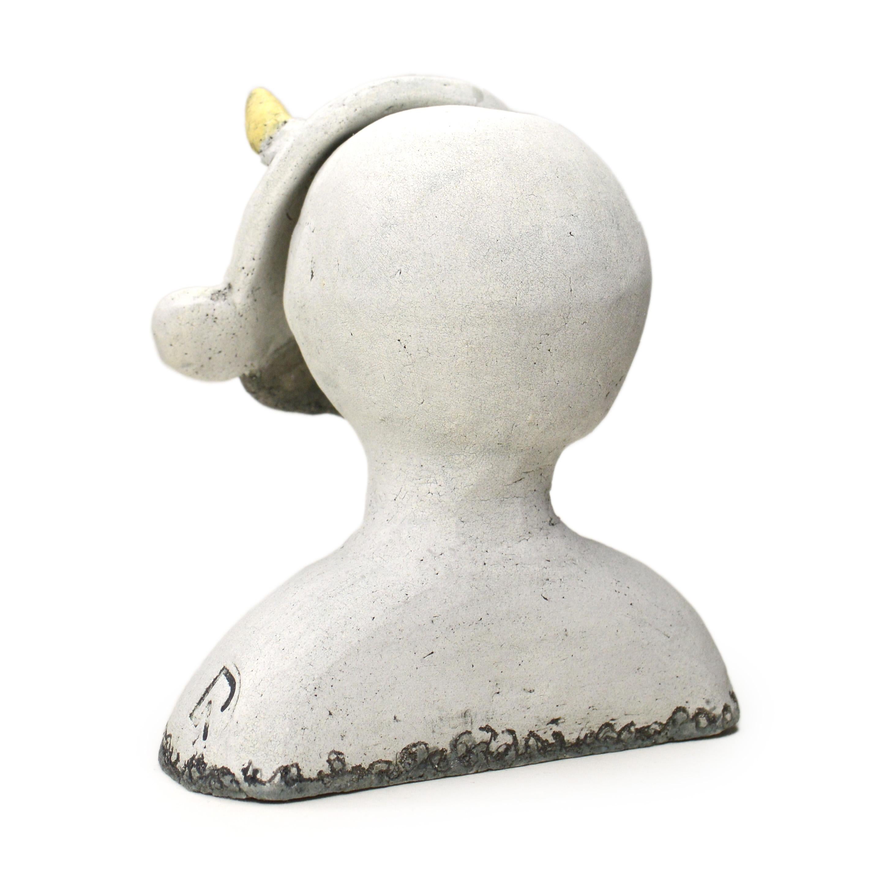 Pin·e·co 007 Original Ceramic Sculpture with a sheep mask 1