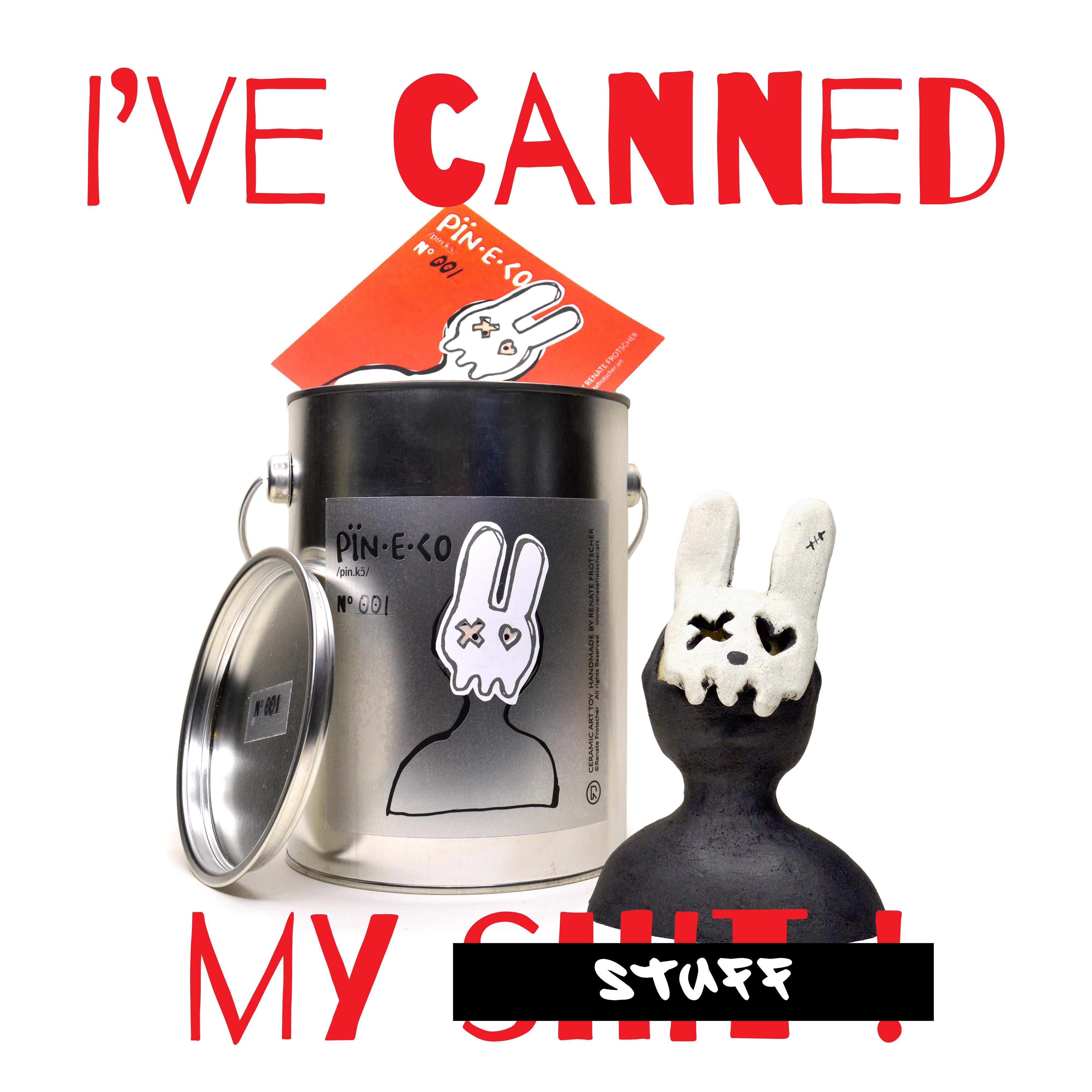 Pin·e·co 008 Ceramic Sculpture with a bunny mask fertility, luck, and creativity 3