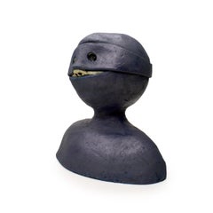 E & Co 012 Sculpture originale en céramique avec masque de ninja