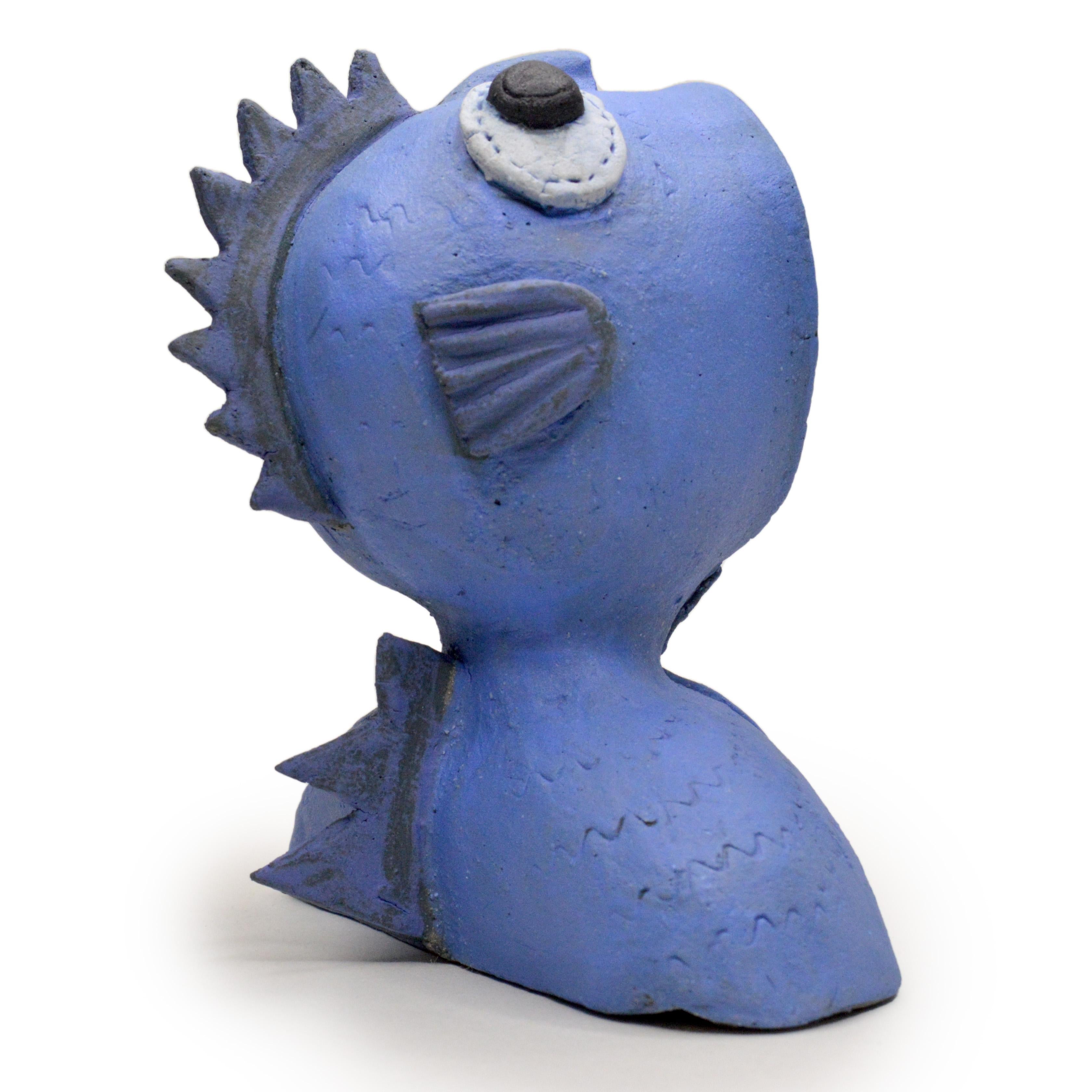 Pin·e·co 019 Original Ceramic Sculpture with a fish hoodie 4