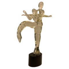 Renato Anatra Gymnast Dancer Sculpture Murano Art Glass Signed by the Artist