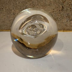 Renato Anatra Murano Art Glass Ball Controlled Bubble Mid-Century Paperweight
