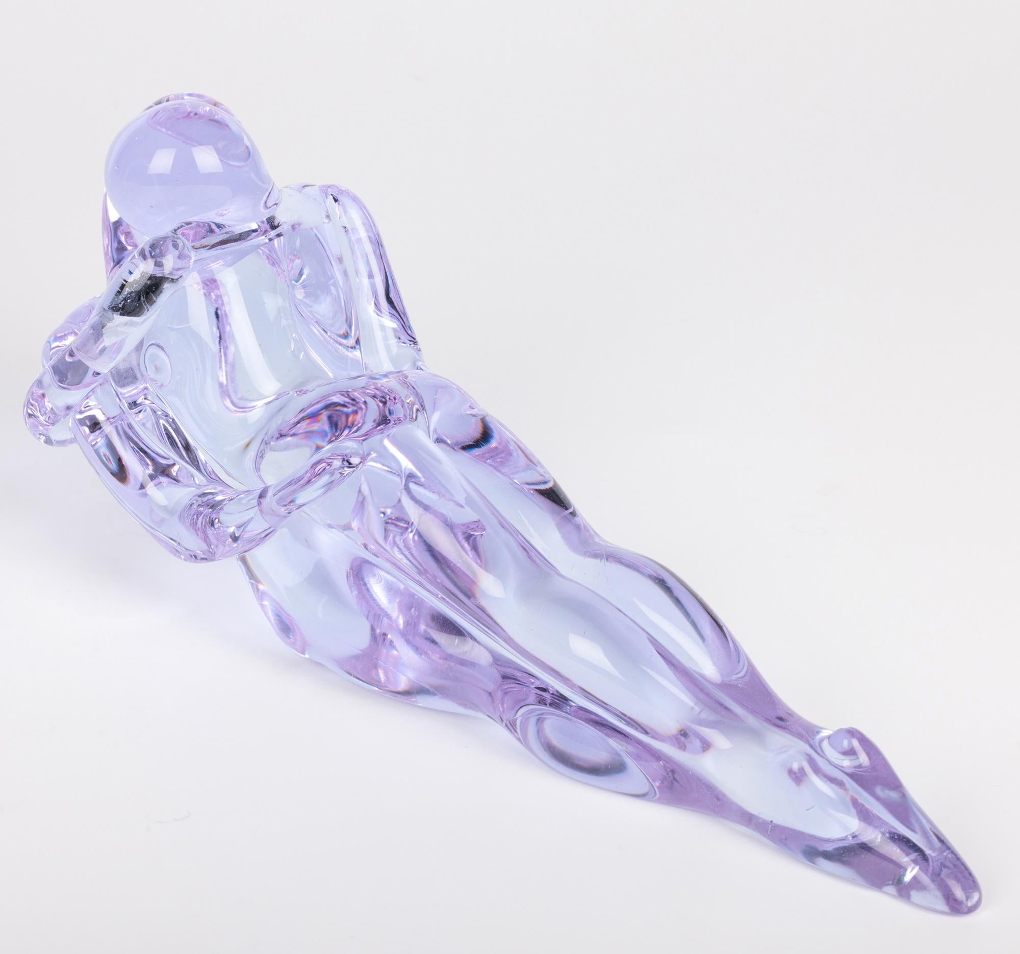 Renato Anatra Escultura Figural Amantes de cristal azul de Murano 8