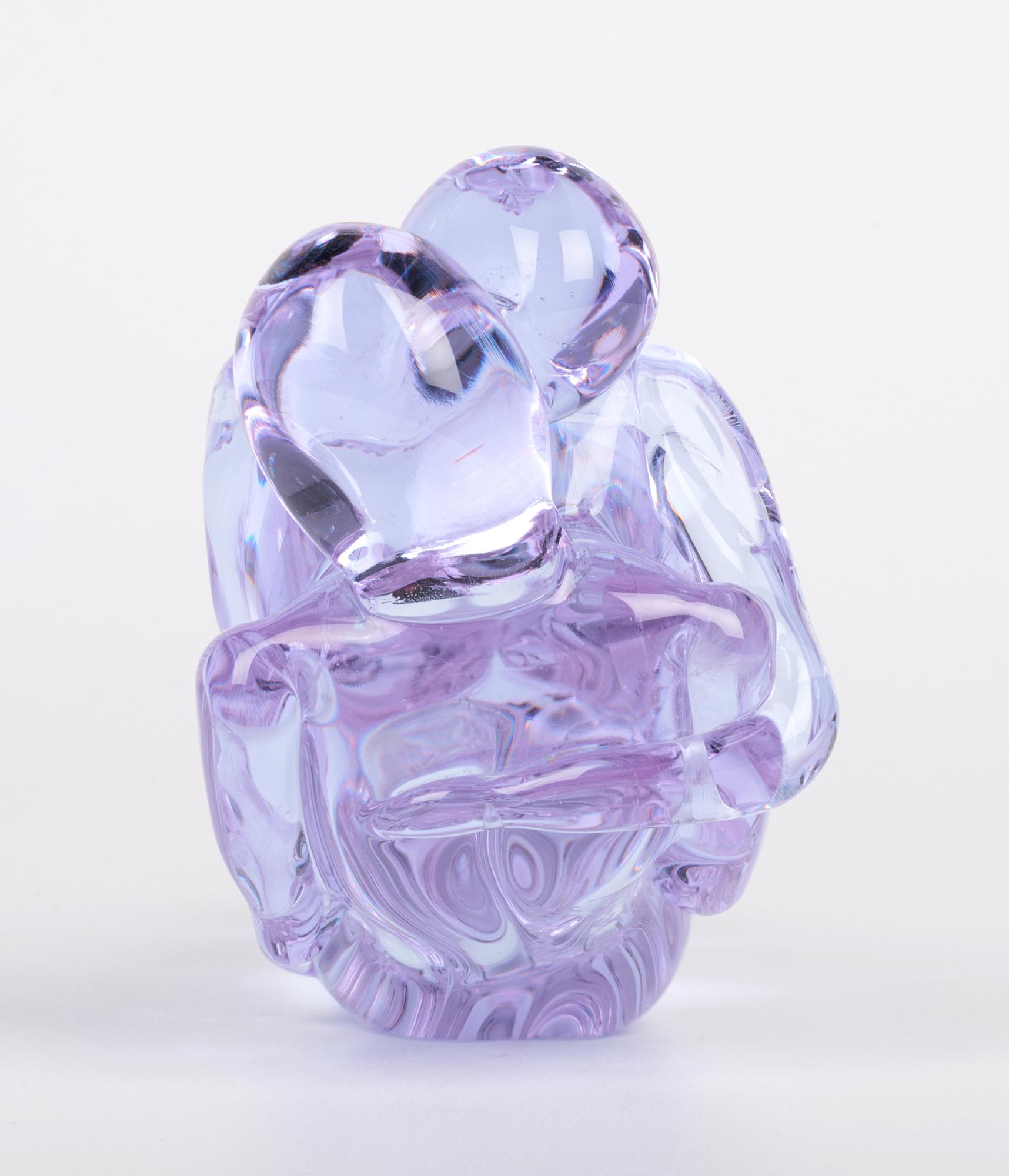 Renato Anatra Escultura Figural Amantes de cristal azul de Murano 9