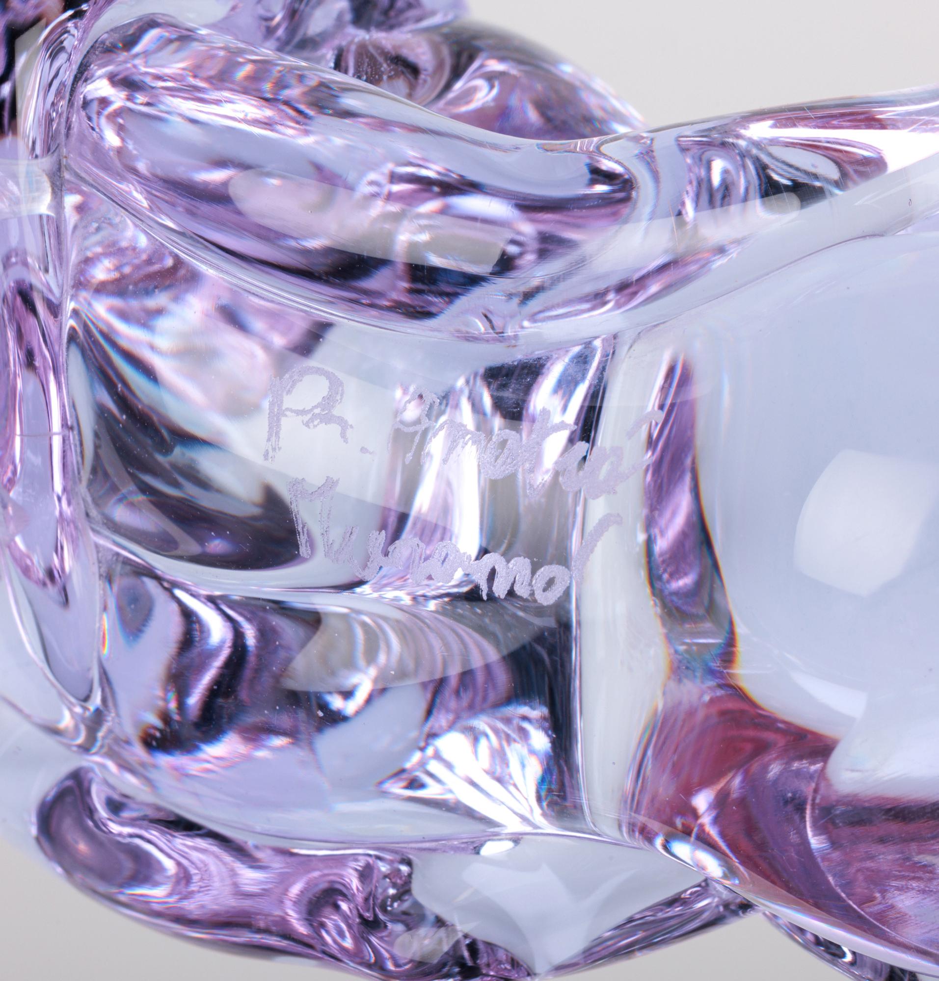 Renato Anatra Escultura Figural Amantes de cristal azul de Murano Italiano
