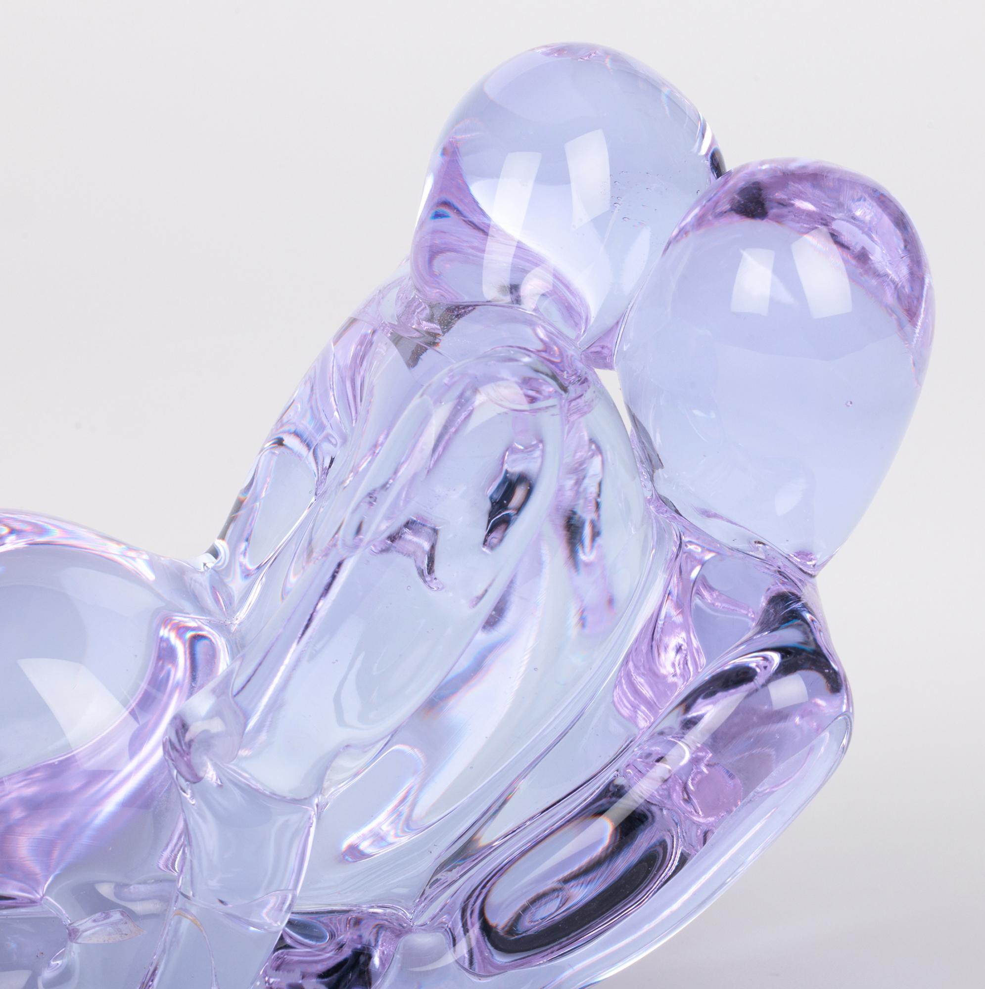 Renato Anatra Escultura Figural Amantes de cristal azul de Murano Vidrio soplado