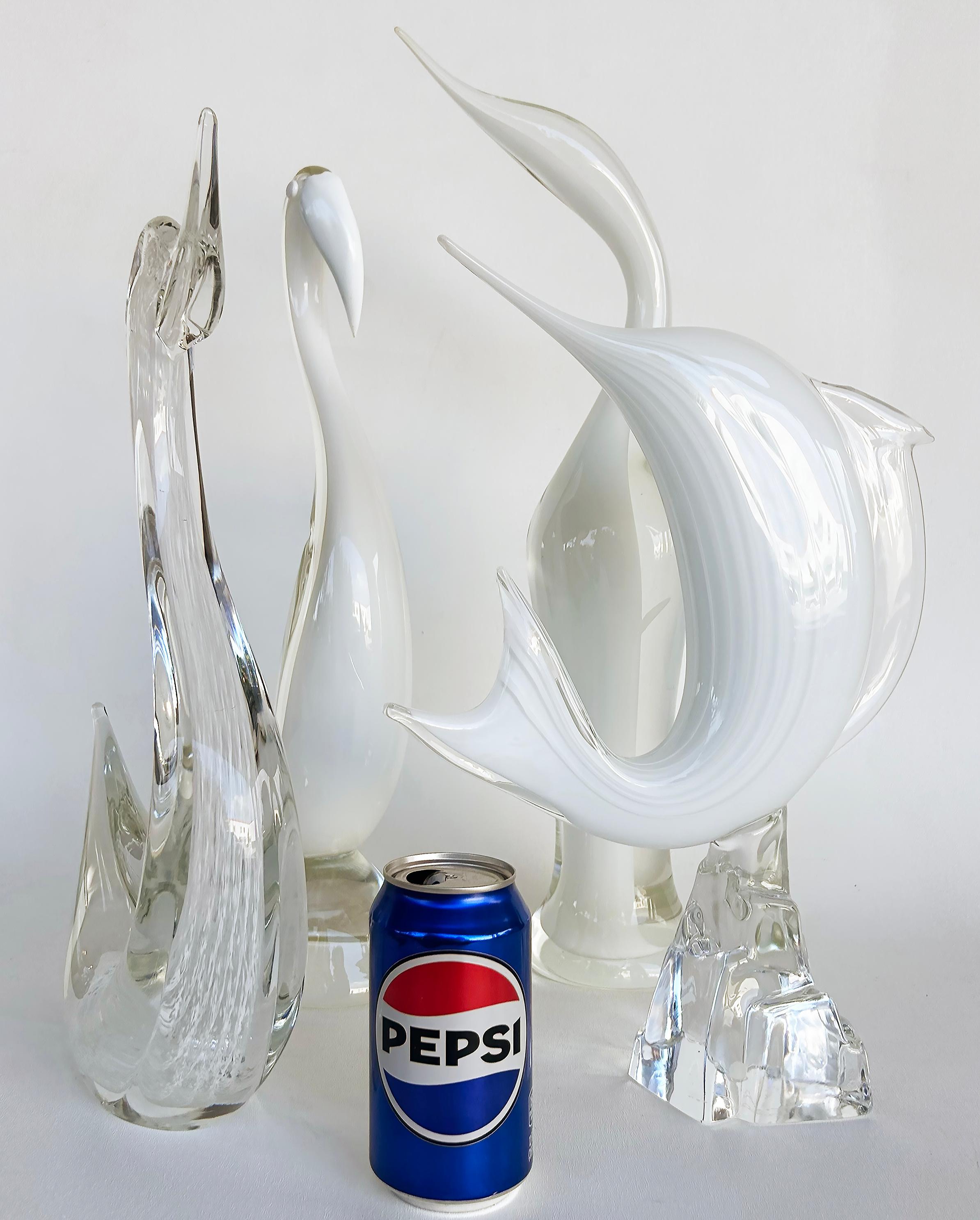 Escultura de pájaro Renato Anatra Murano Glass Sommerso Lattimo, Firmada en venta 2