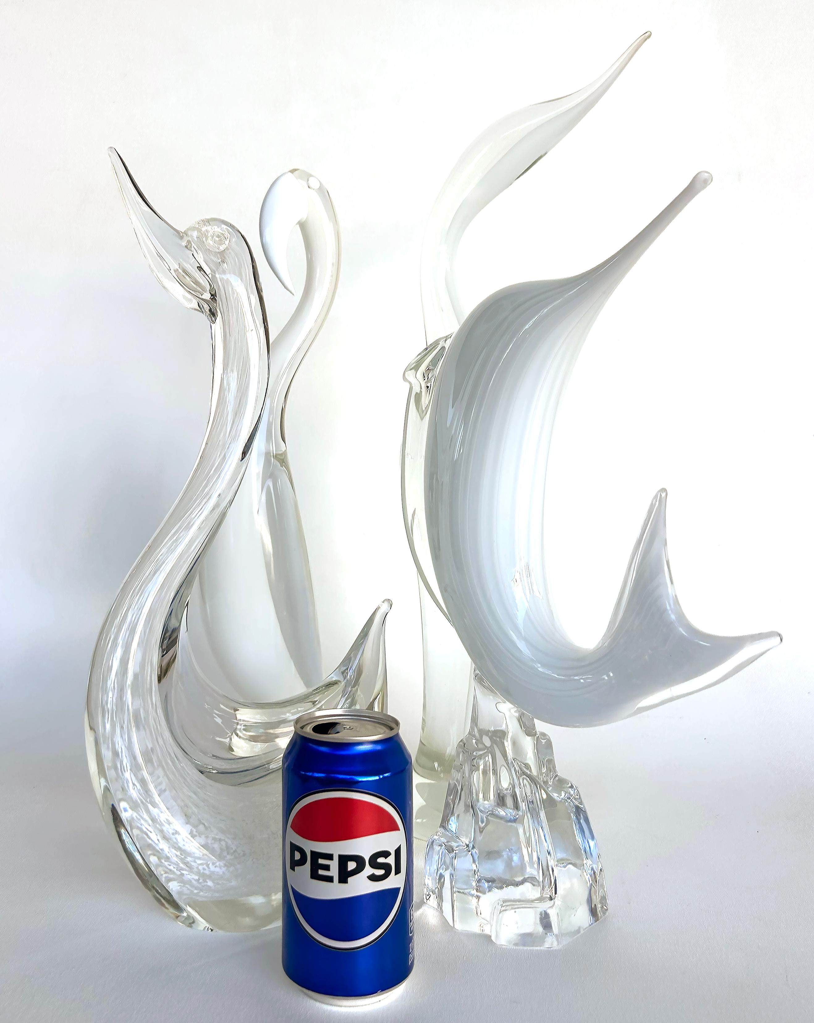 Escultura de pájaro Renato Anatra Murano Glass Sommerso Lattimo, Firmada en venta 3