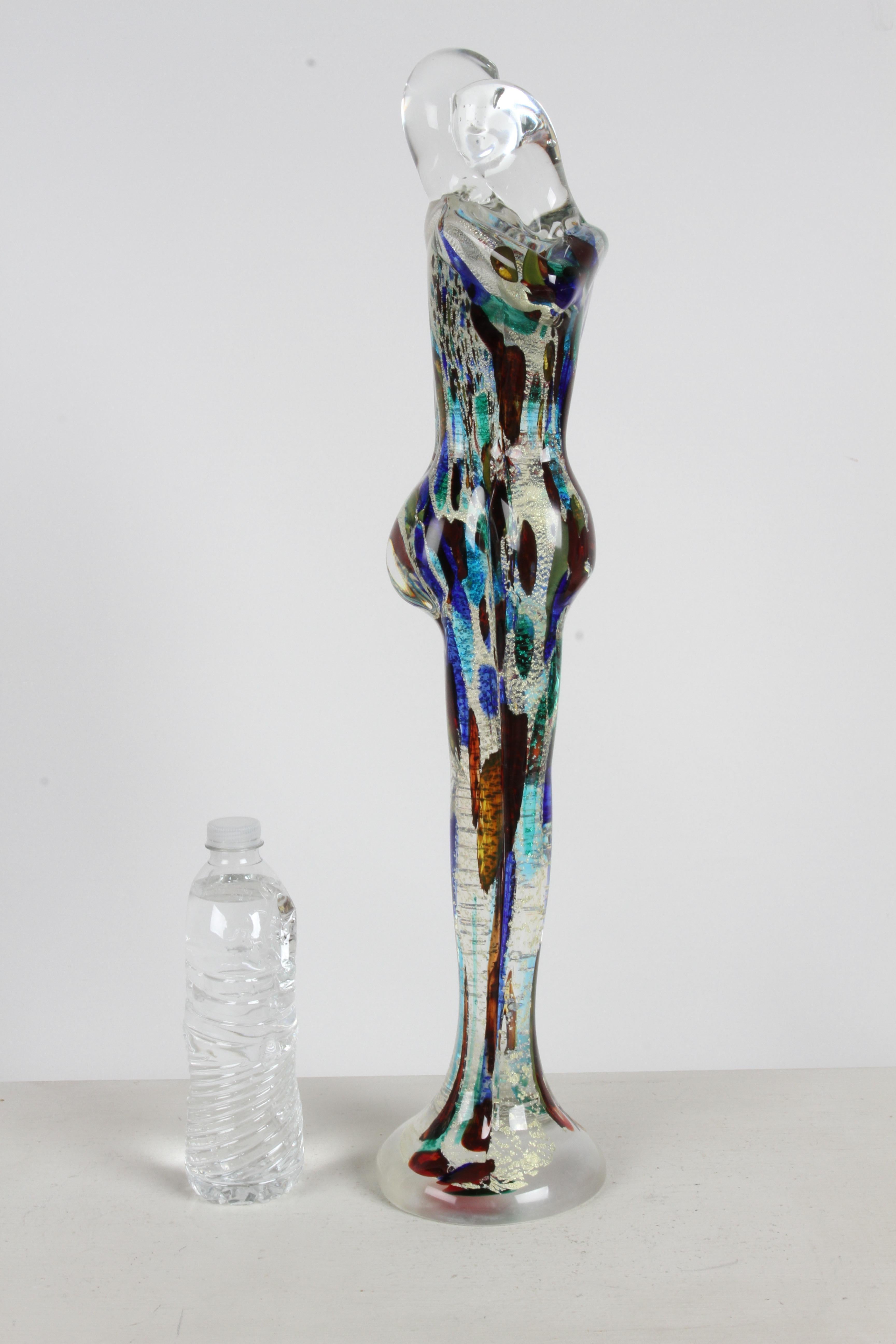 Renato Anatra - Scultura in vetro artistico multicolore di Murano con intreccio di amanti abbracciati in vendita 11