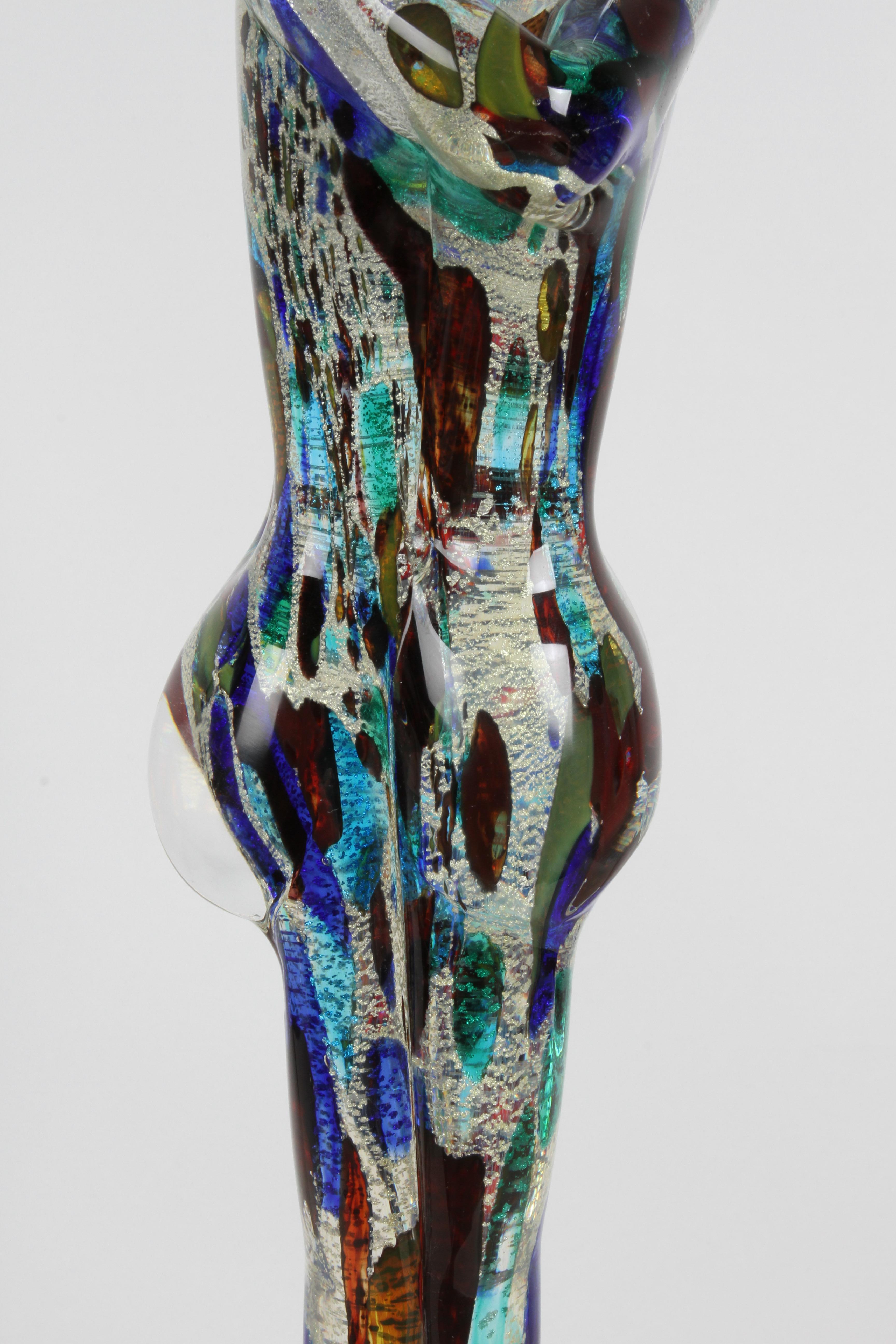 Renato Anatra - Scultura in vetro artistico multicolore di Murano con intreccio di amanti abbracciati In condizioni buone in vendita a St. Louis, MO