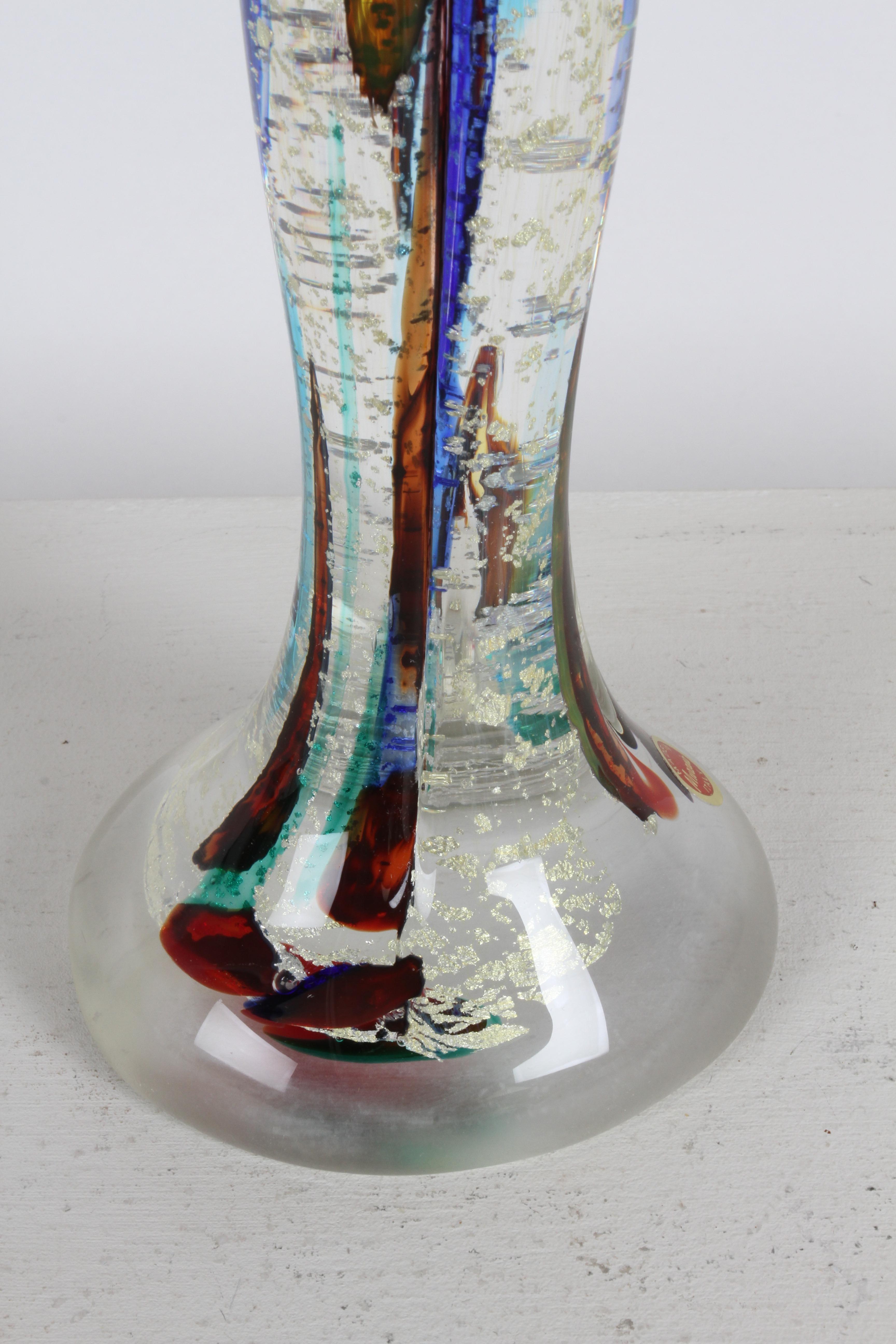 Fine XX secolo Renato Anatra - Scultura in vetro artistico multicolore di Murano con intreccio di amanti abbracciati in vendita