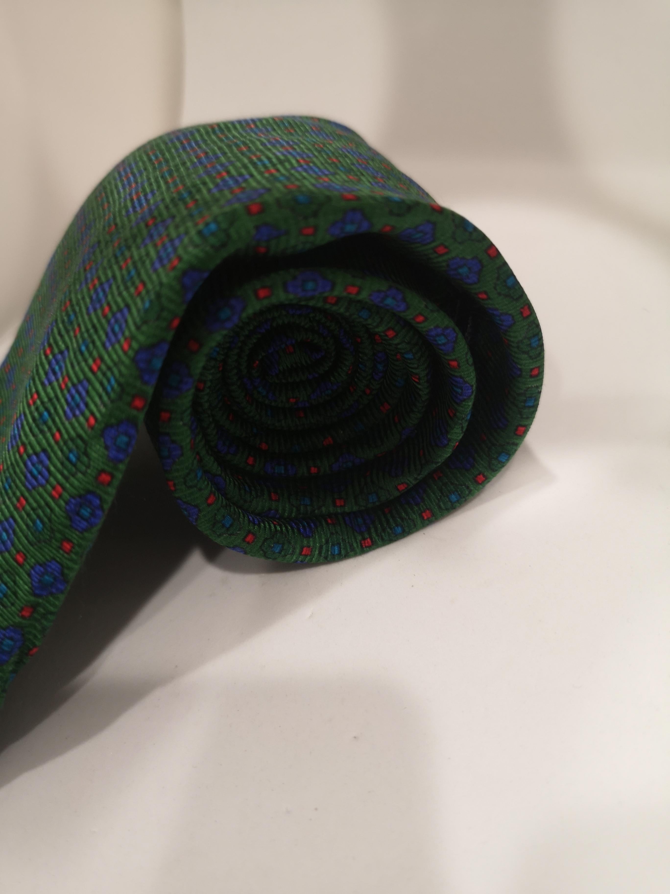Black Renato Balestra green multicoloured silk tie